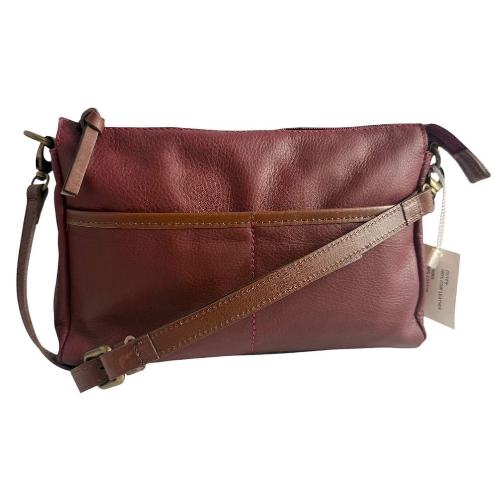 NWT Sundance Crossbody Bag Women's Small Burgundy Leather Pebbled Spain